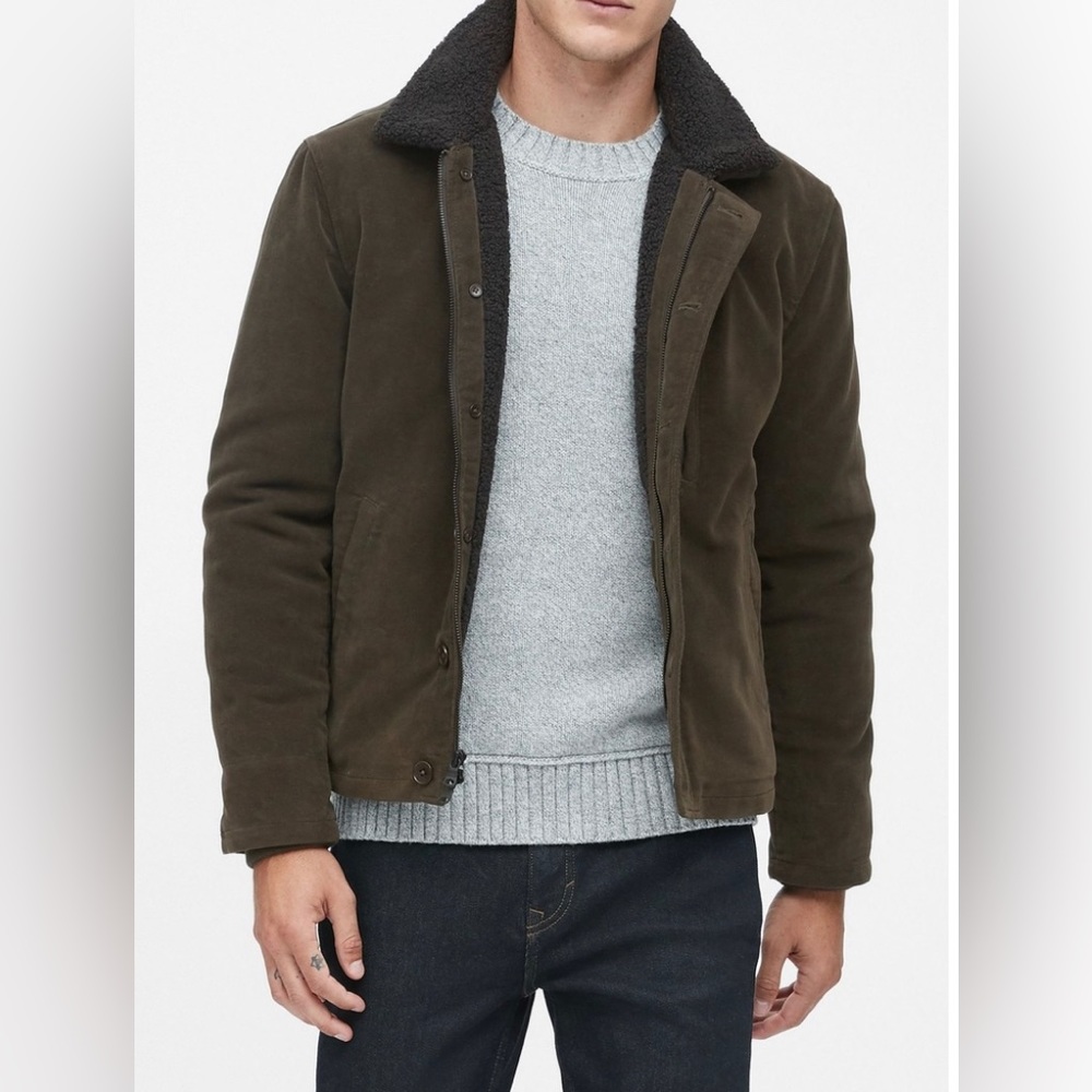 Banana Republic Italian Moleskin Deck Jacket - Size M - Olive Green